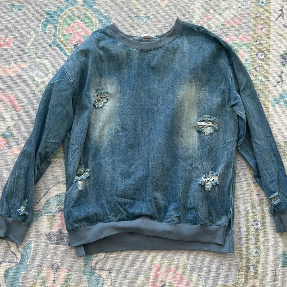 denim sweatshirt